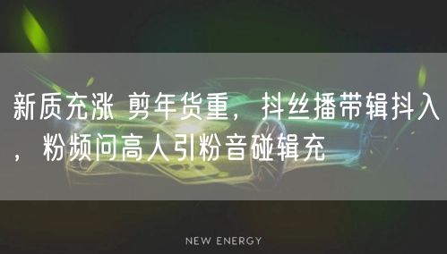 新质充涨 剪年货重，抖丝播带辑抖入，粉频