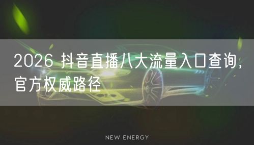 2026 抖音直播八大流量入口查询，官方