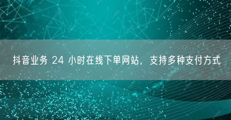 抖音业务 24 小时在线下单网站，支持多