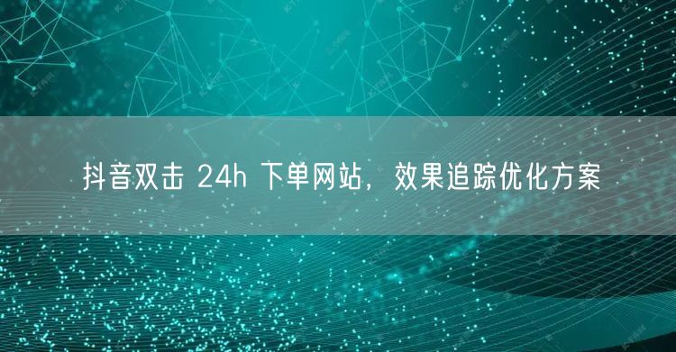 抖音双击 24h 下单网站，效果追踪优化