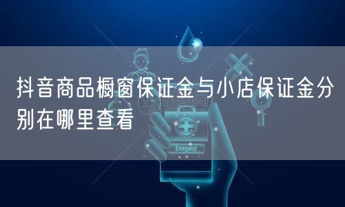 抖音商品橱窗保证金与小店保证金分别在哪里