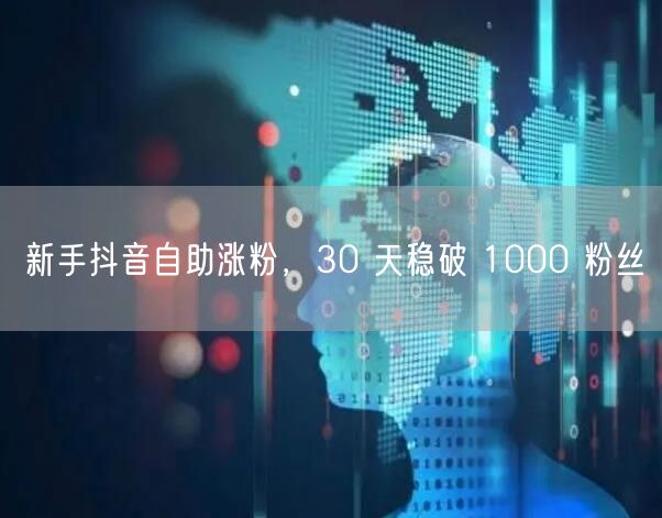 新手抖音自助涨粉，30 天稳破 1000