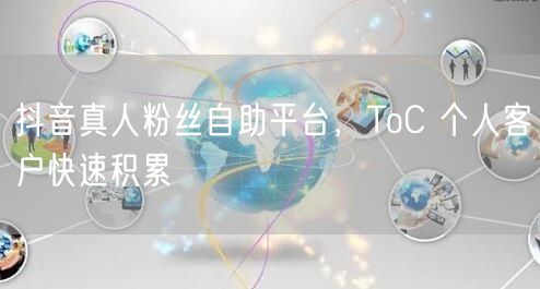 抖音真人粉丝自助平台，ToC 个人客户快