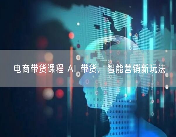 电商带货课程 AI 带货，智能营销新玩法