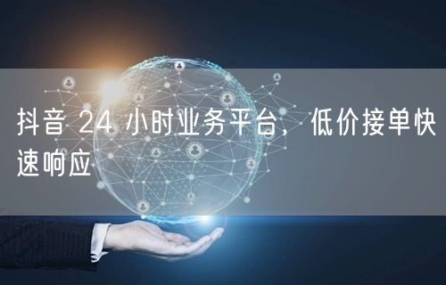 抖音 24 小时业务平台，低价接单快速响