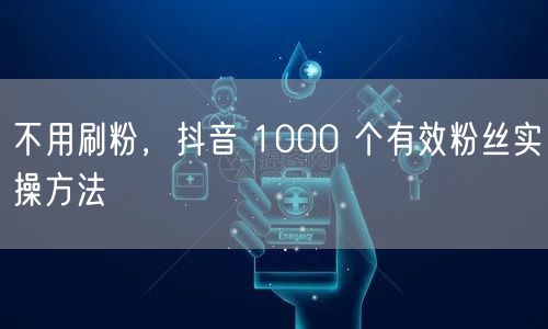 不用刷粉，抖音 1000 个有效粉丝实操