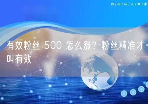 有效粉丝 500 怎么涨？粉丝精准才叫有