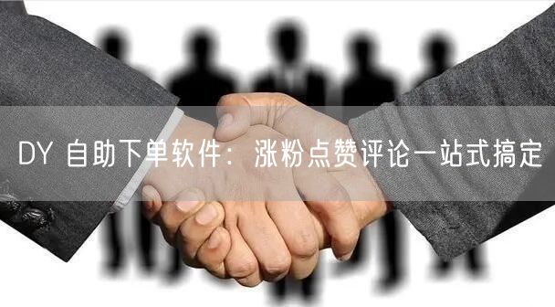 DY 自助下单软件：涨粉点赞评论一站式搞